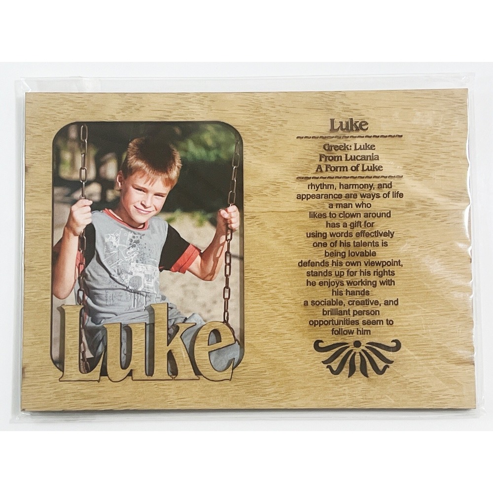 LUKE‎ Personalized Name Profile Laser Engraved Wood Picture Frame Magnet